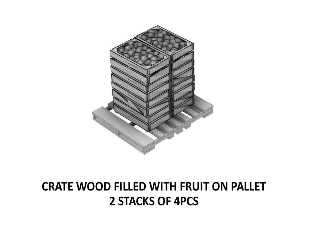 CARGO-0008 Fish Fruit and Meat boxes H0-scale 23 items 3D print model_17