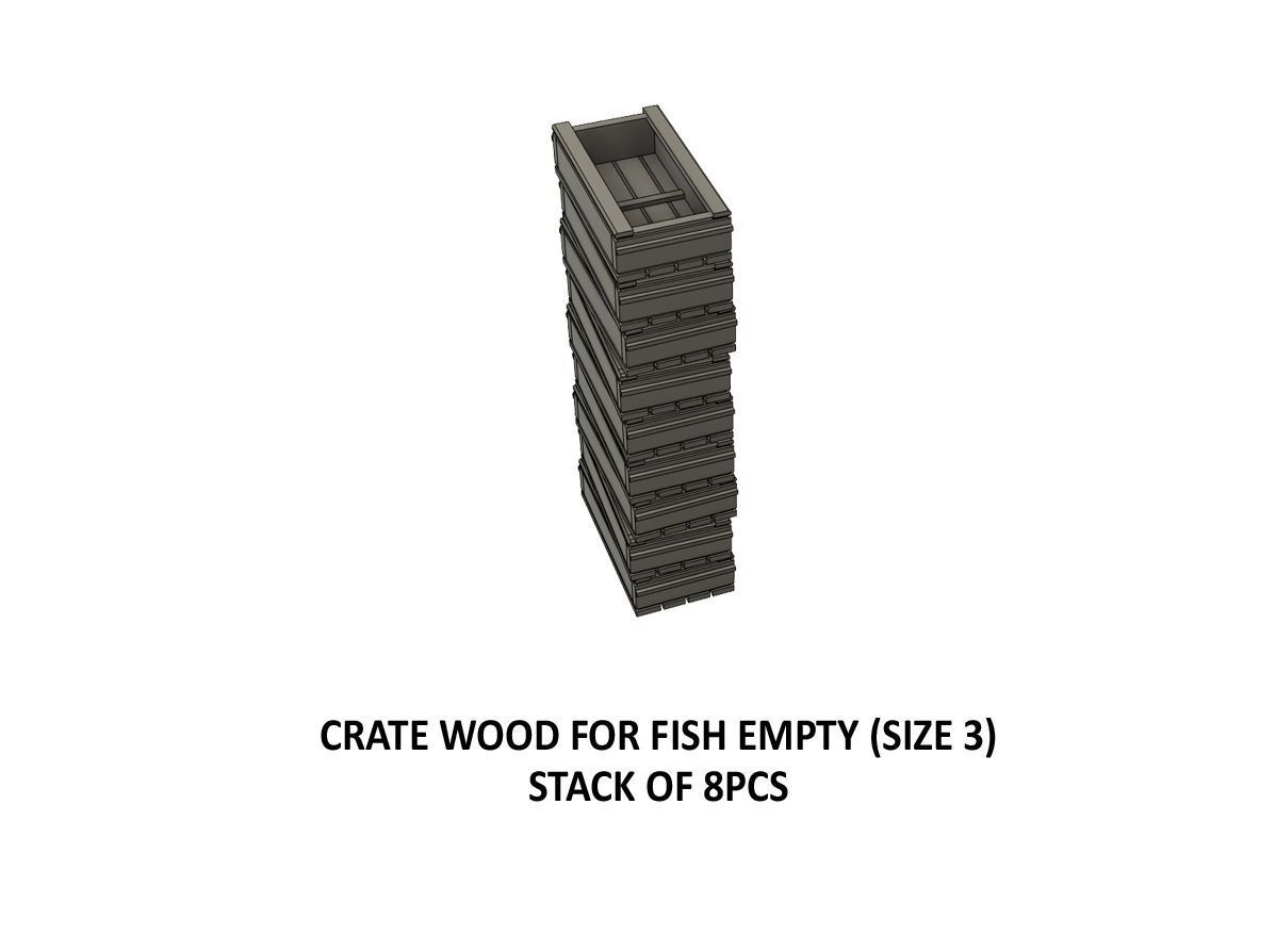 CARGO-0008 Fish Fruit and Meat boxes H0-scale 23 items 3D print model_28