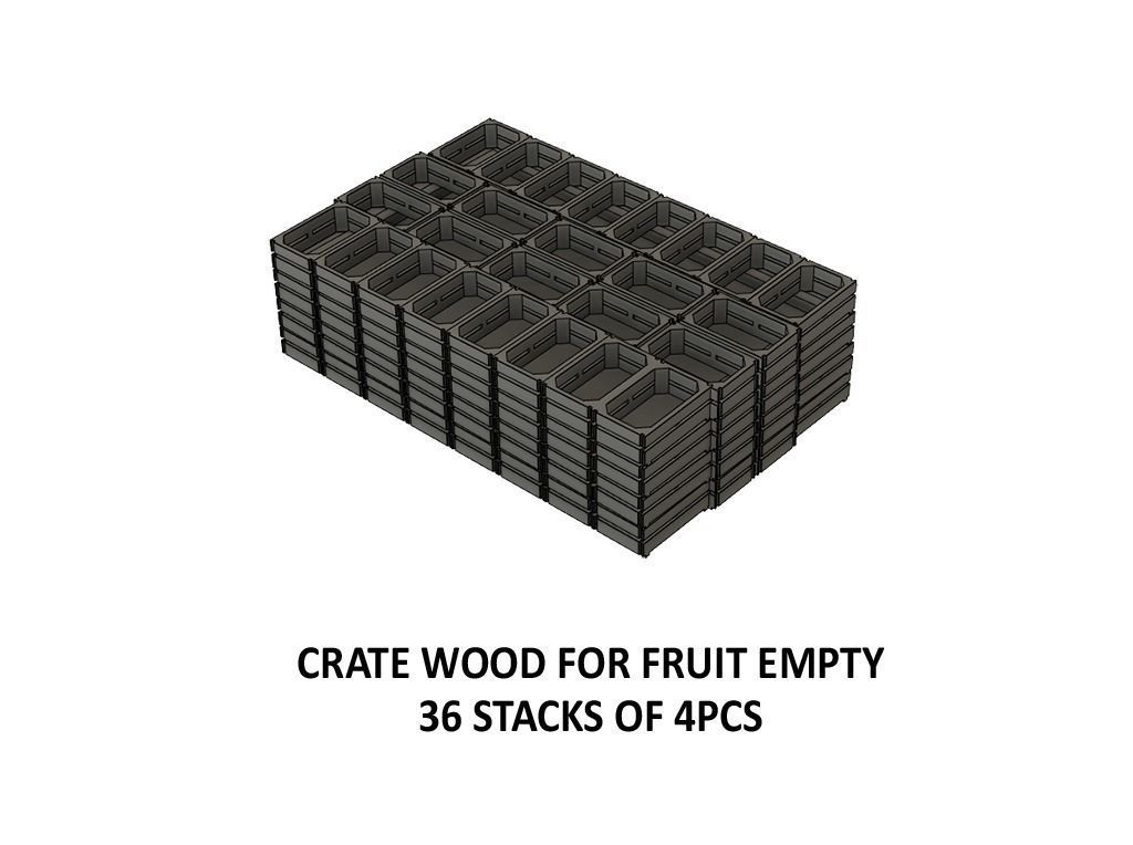 CARGO-0008 Fish Fruit and Meat boxes H0-scale 23 items 3D print model_25