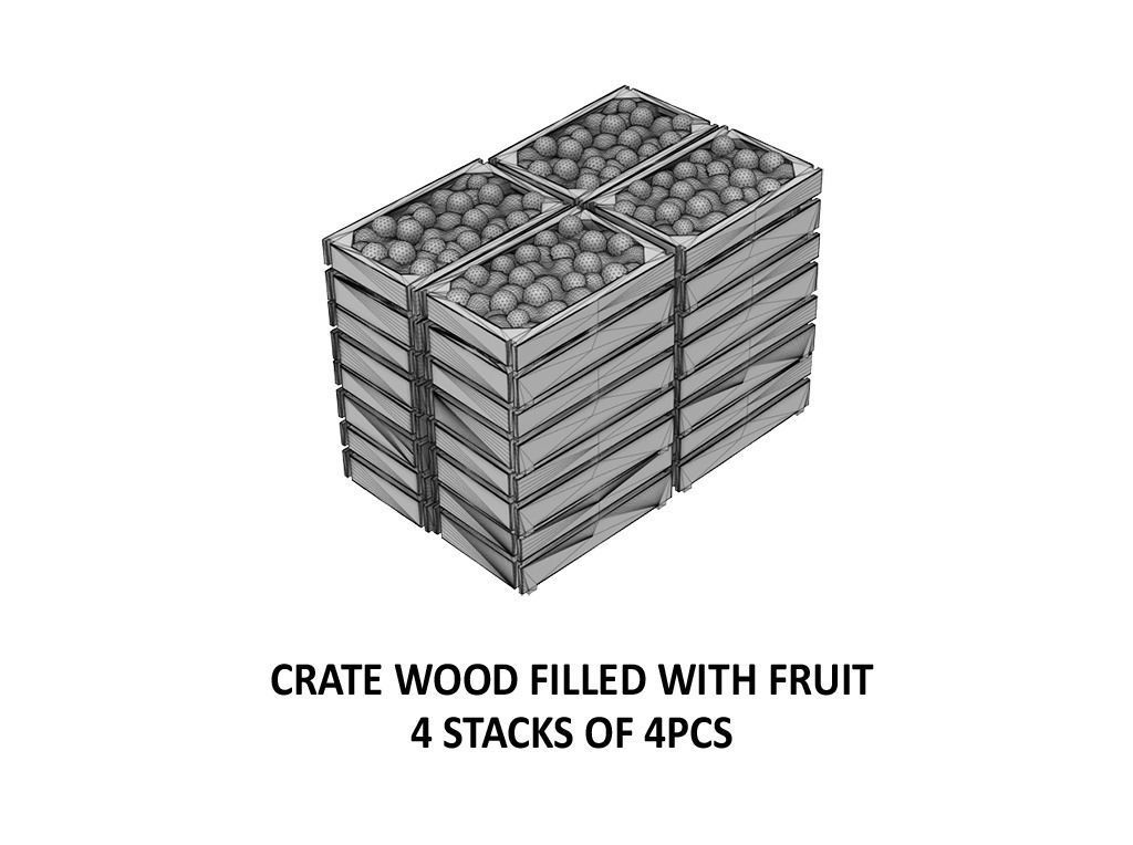 CARGO-0008 Fish Fruit and Meat boxes H0-scale 23 items 3D print model_16