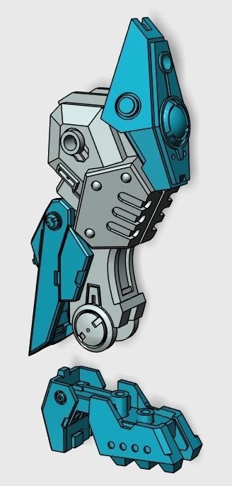 Gunpla ANTI-SHIP CANNON missile laucher and  some custom part 3D print model_7