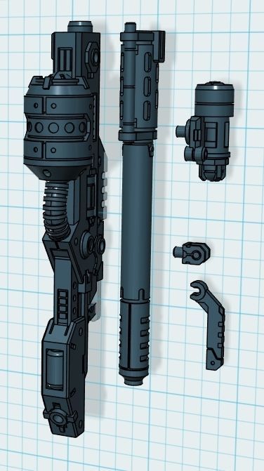 Gunpla ANTI-SHIP CANNON missile laucher and  some custom part 3D print model_4