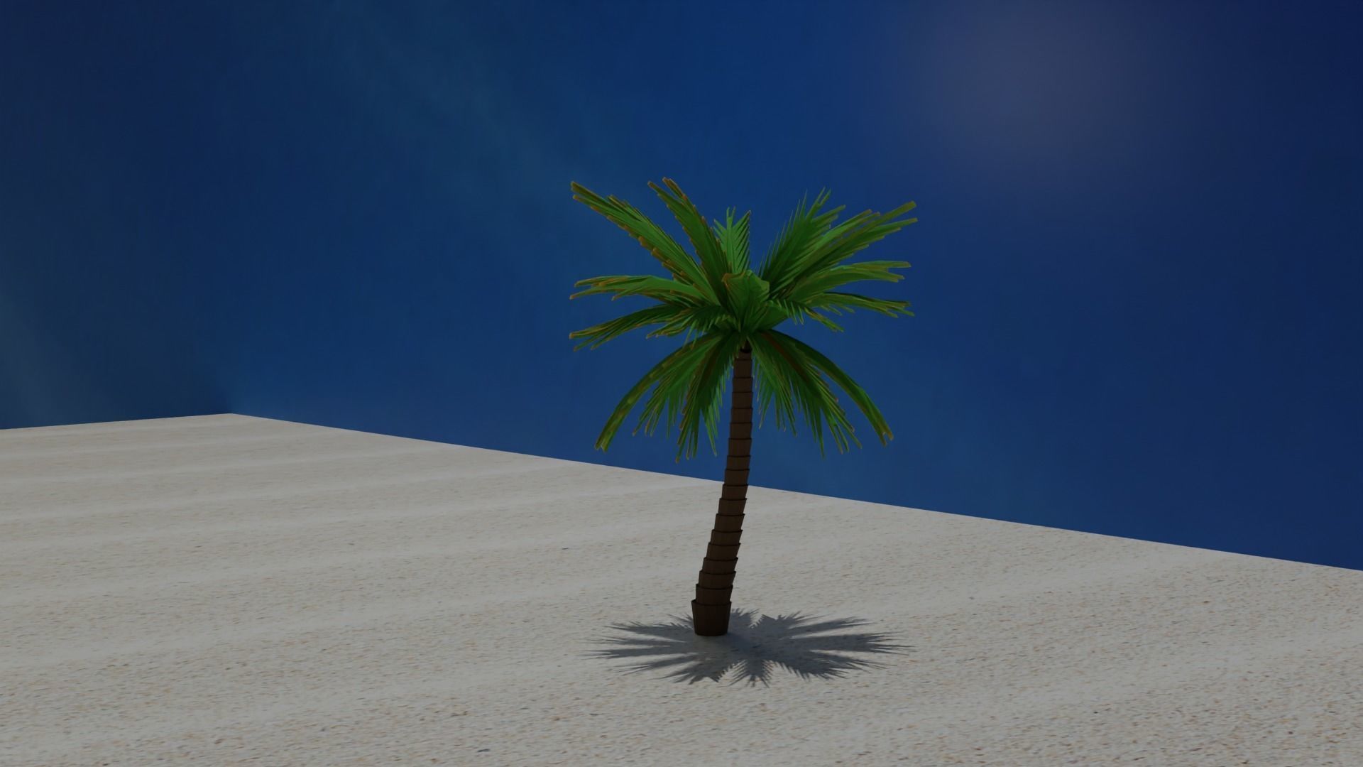 Cartoon Palm Tree Low-poly 3D model_1