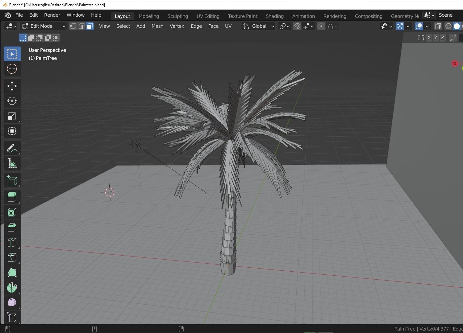 Cartoon Palm Tree Low-poly 3D model_7