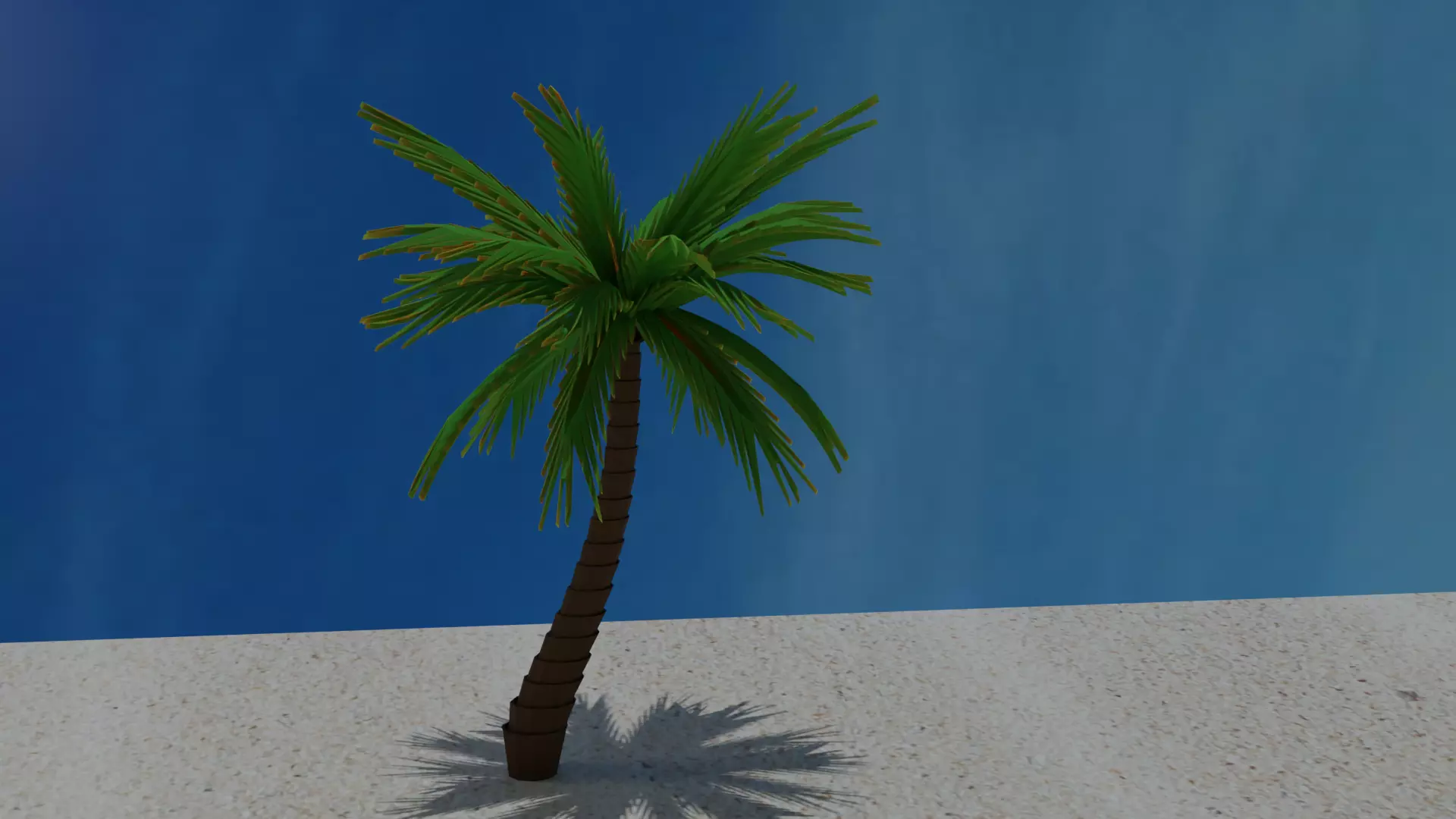 Cartoon Palm Tree Low-poly 3D model_0