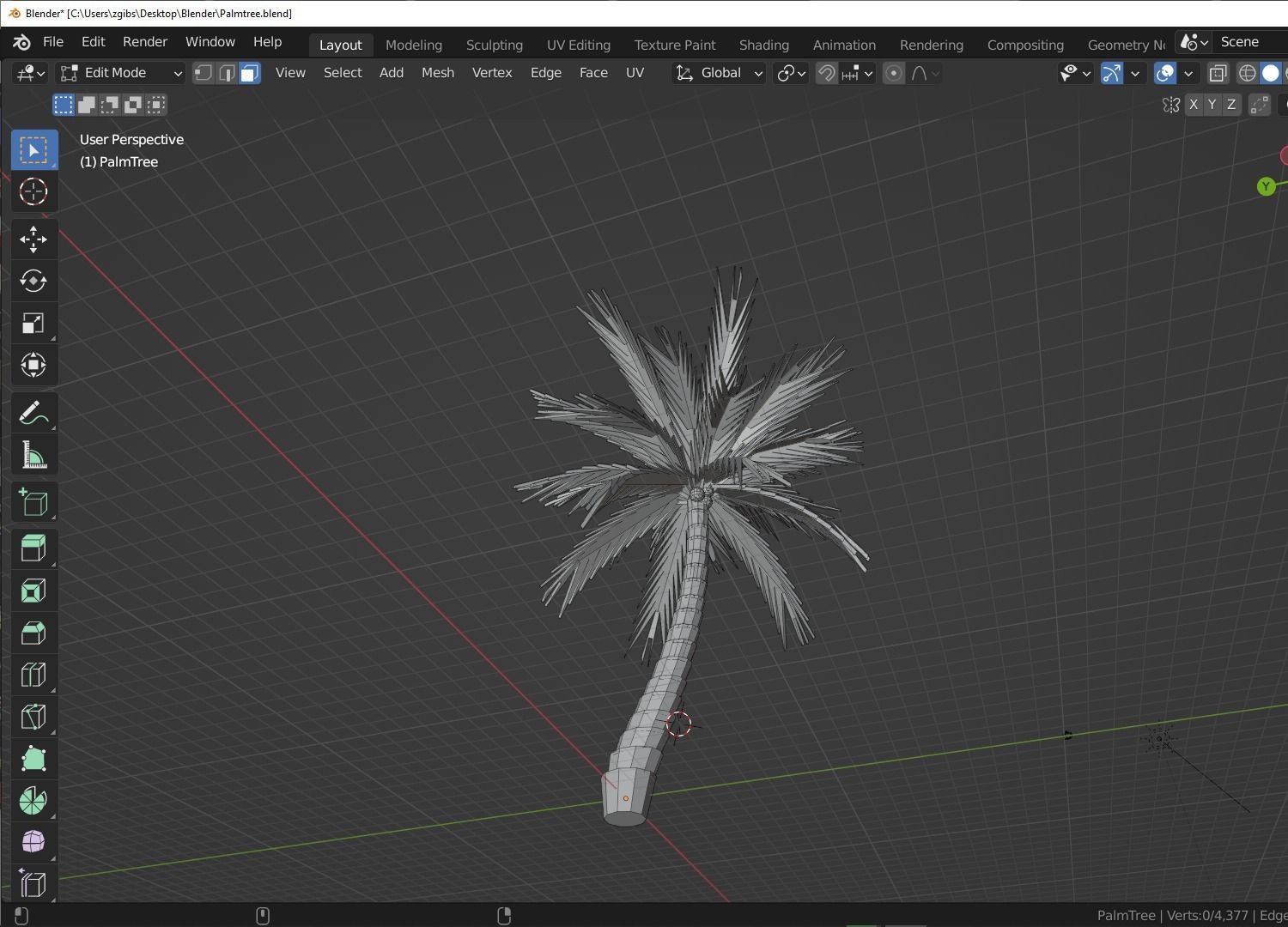 Cartoon Palm Tree Low-poly 3D model_2