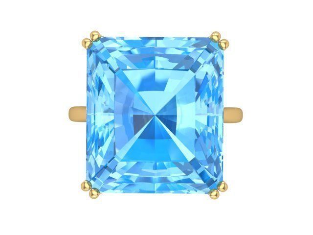 Golden Topaz Solitaire 3D print model_1