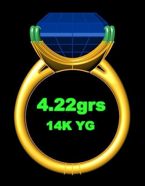 Golden Topaz Solitaire 3D print model_4