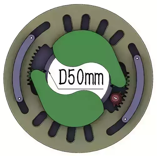 3D Printable Iris mechanism-3DP2BLROD50A 3D print model