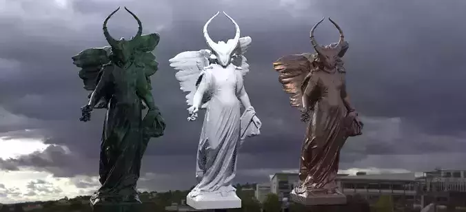 Fallen Angel Ghost Statue  3D model