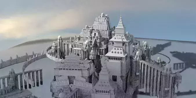 Fantasy Germanic Architecture Kitbash 3D model