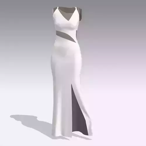 DRESS WHITE SLIT PANELED LOOK MODERN