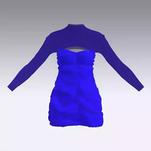 DRESS LITTLE  DARK BLUE PANELED ELASTIC LOOK