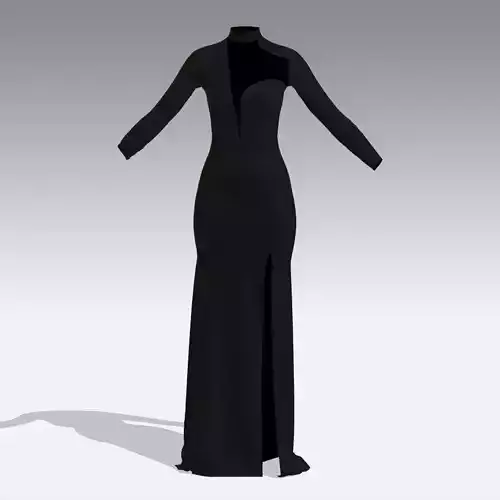 DRESS BLACK MODERN FASHION STYLE LOOK