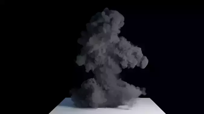 Realistic Dirt Smoke Explosion Simulation Low-poly 3D model