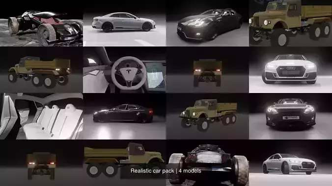 Realistic car pack 3D Model Collection