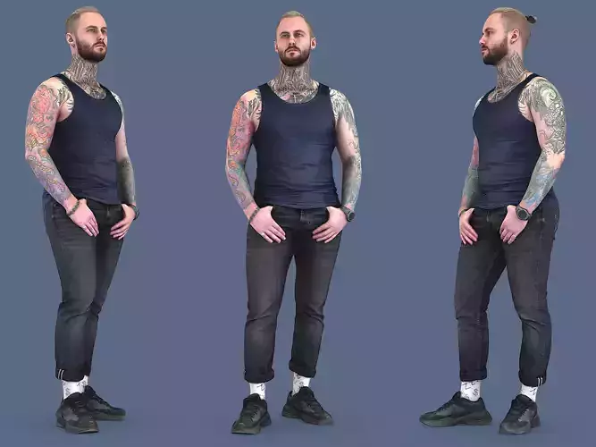Tattooed Guy 3D model