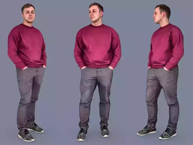Guy in a Wine Jumper 3D model