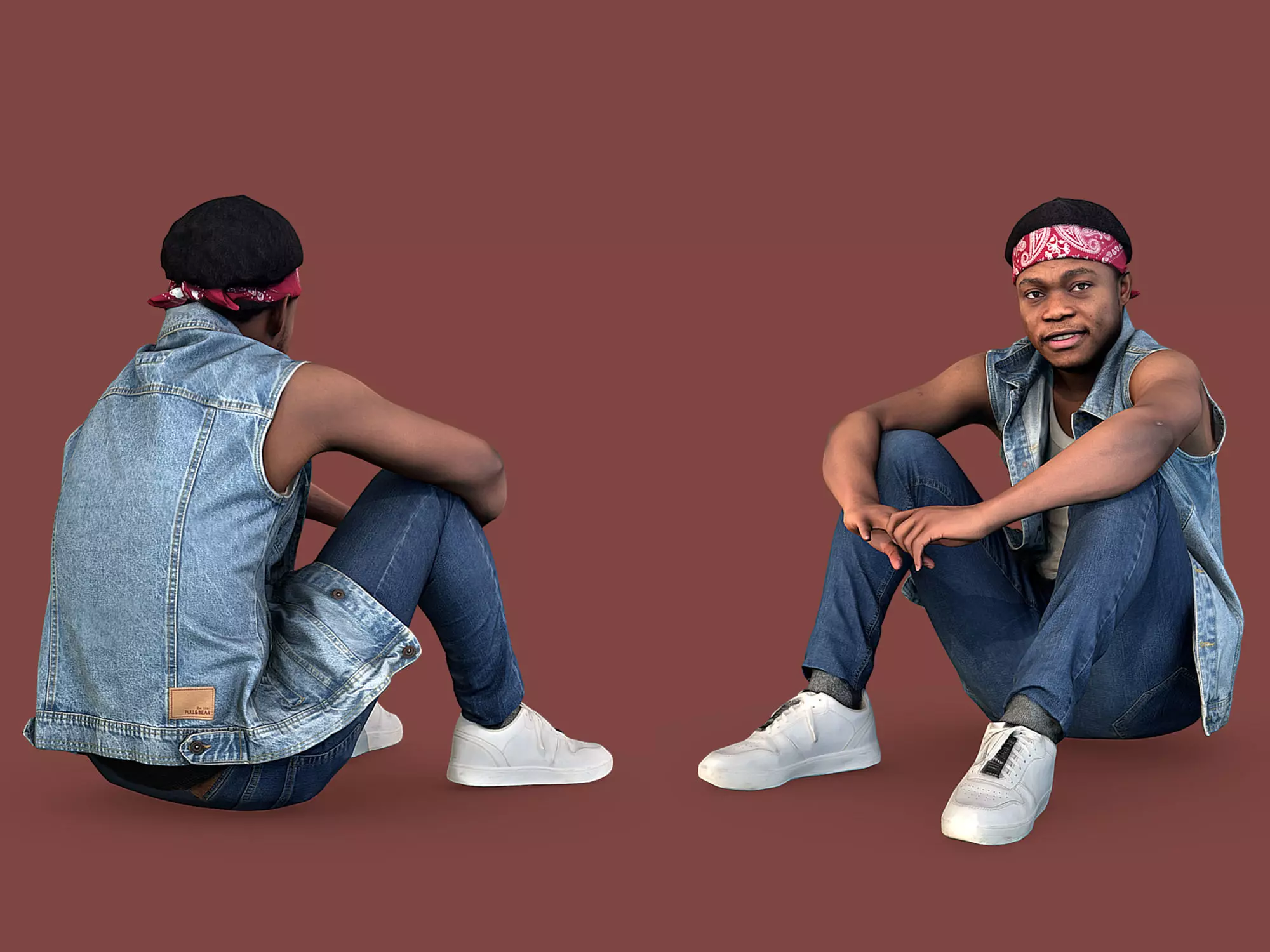 Buddy Sitting 3D model_0