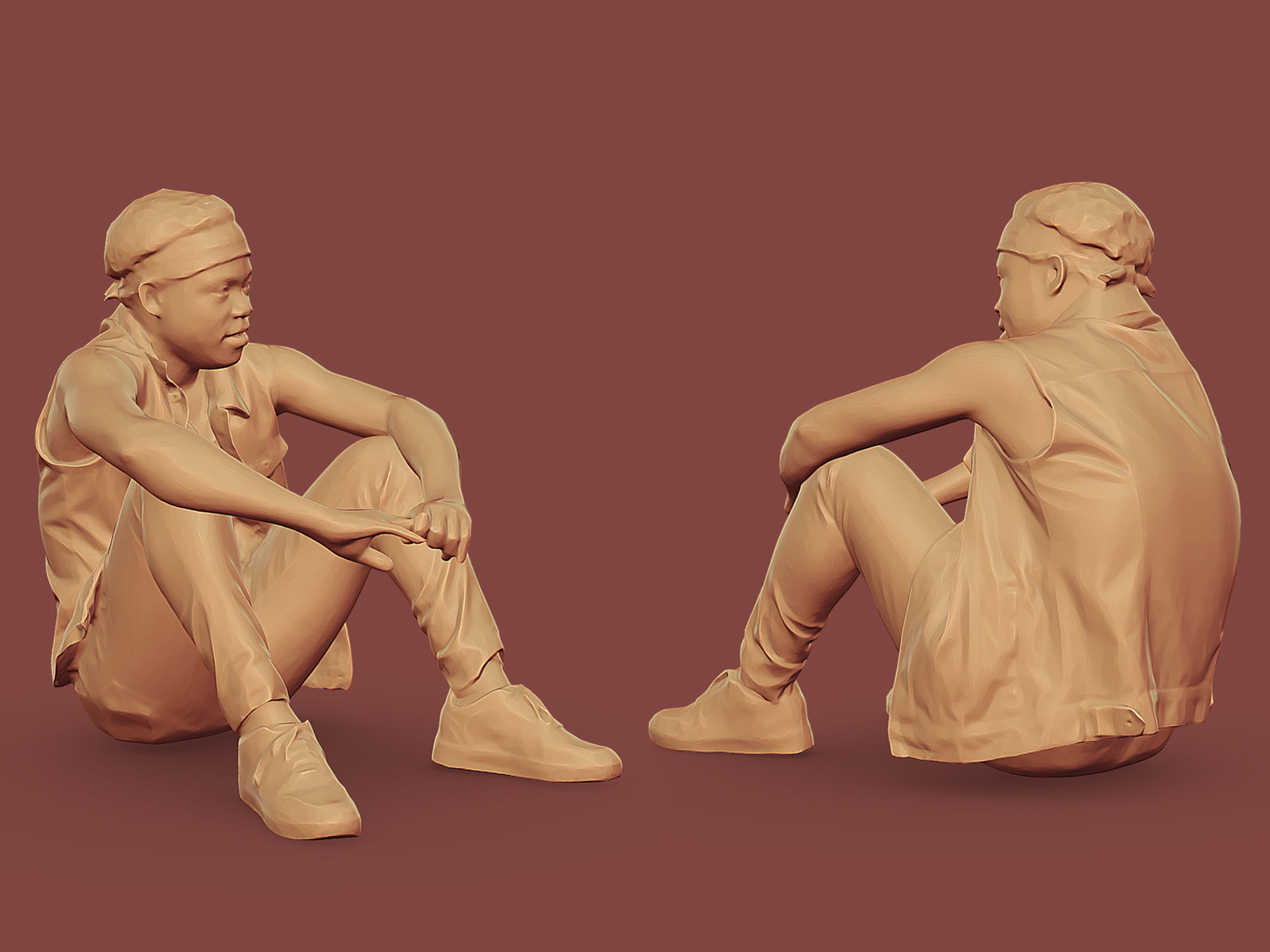Buddy Sitting 3D model_5