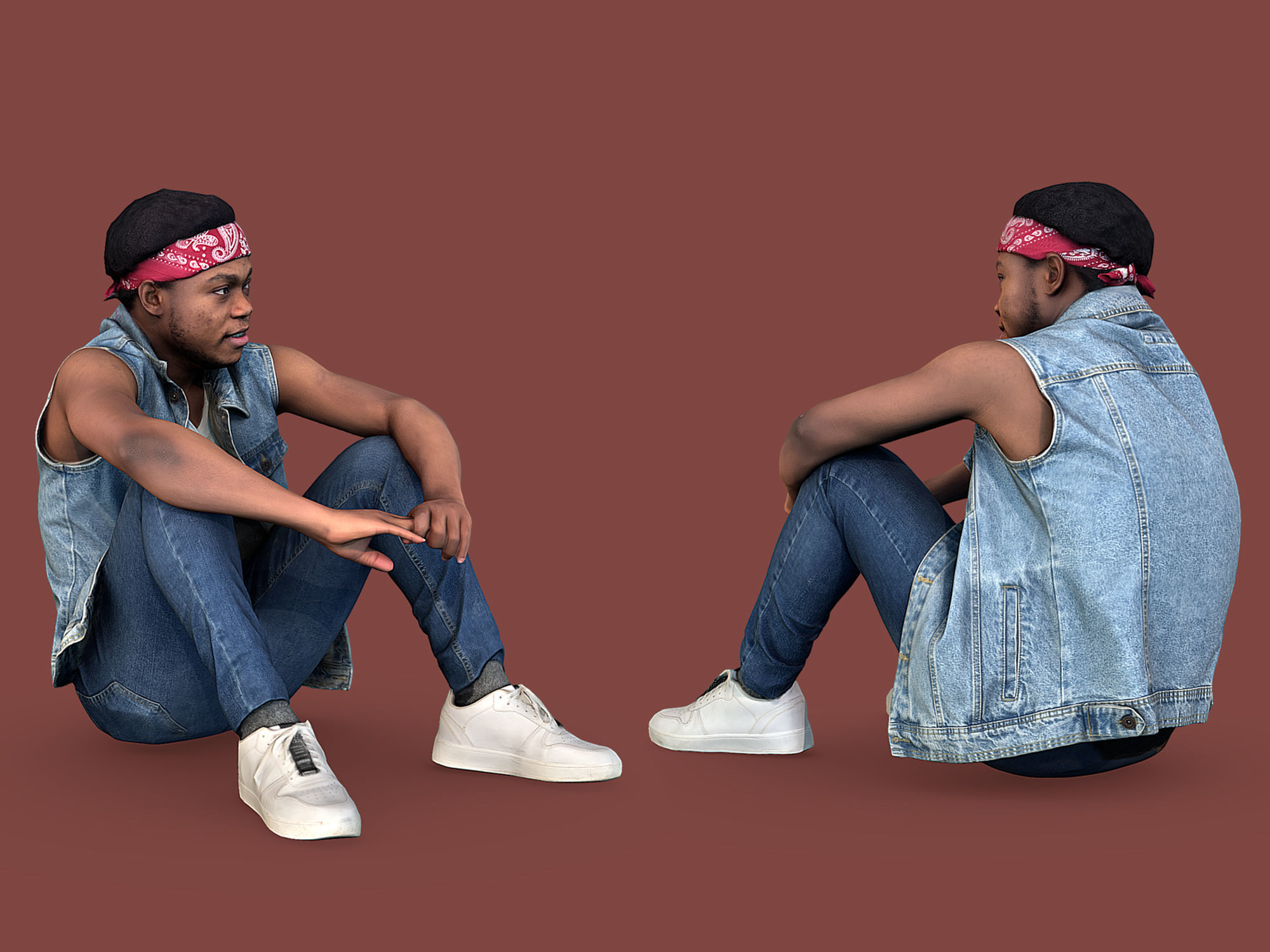 Buddy Sitting 3D model_3