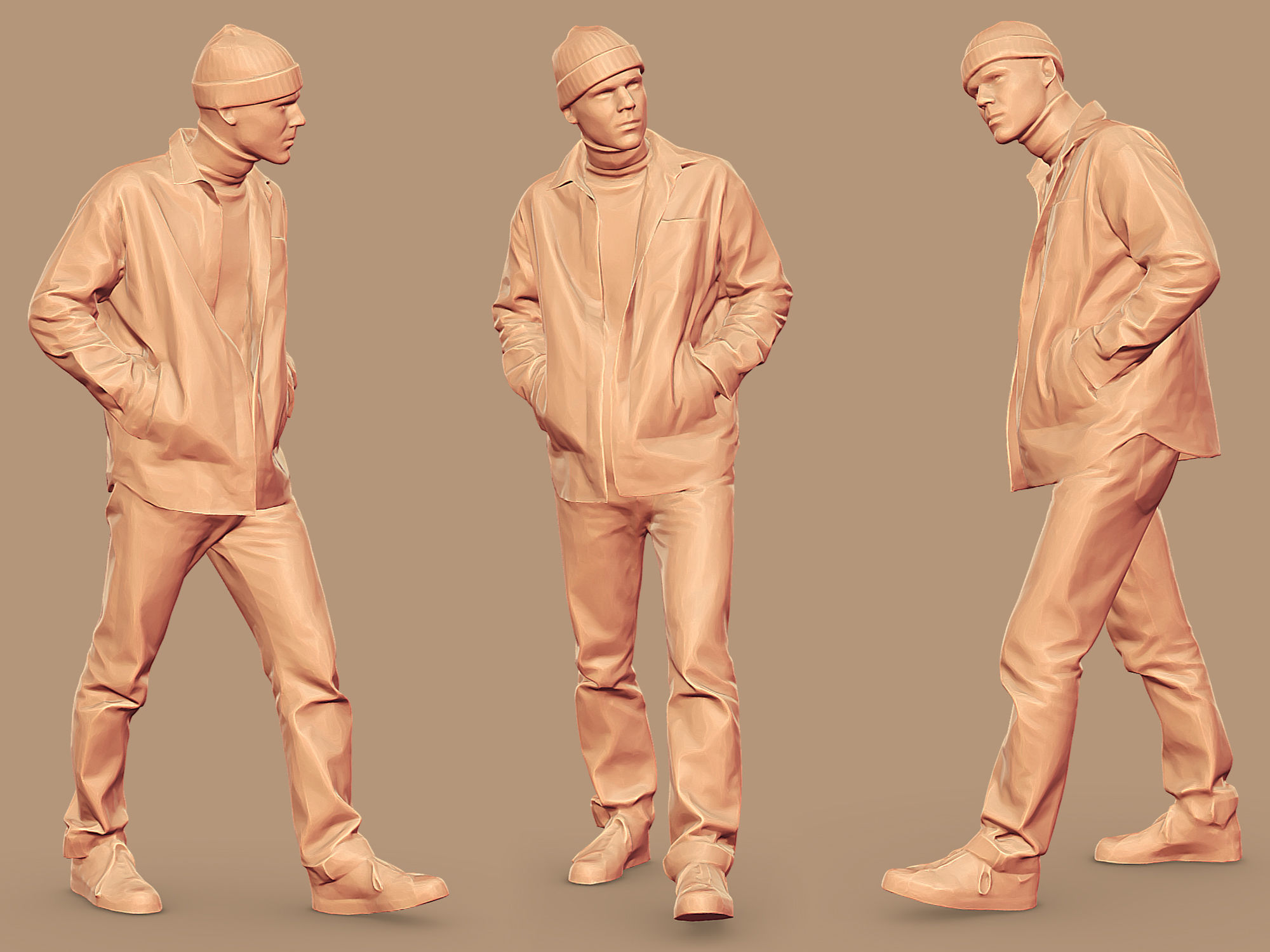 Guy in the Plaid Shirt Walking 3D model_2