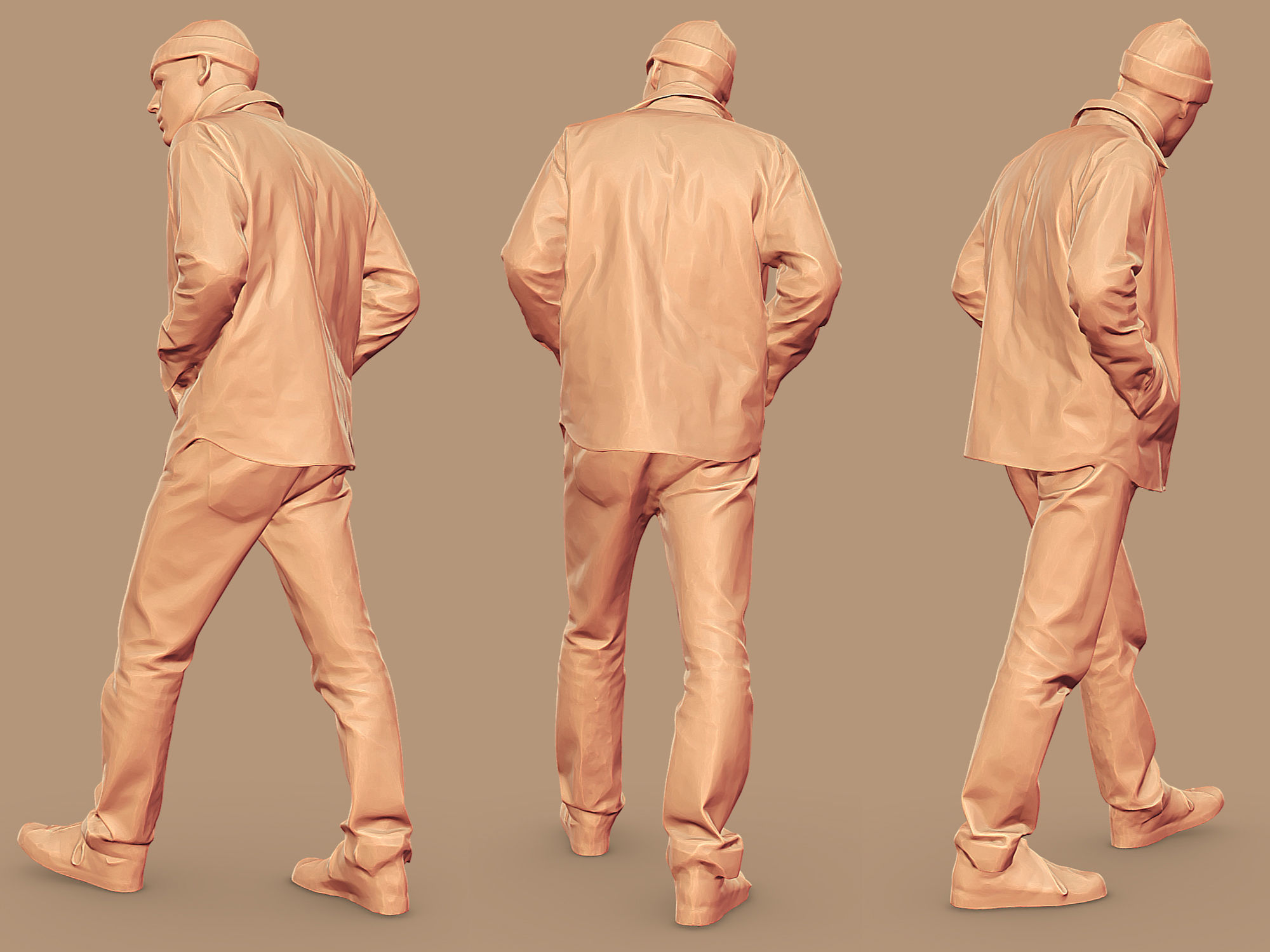 Guy in the Plaid Shirt Walking 3D model_5