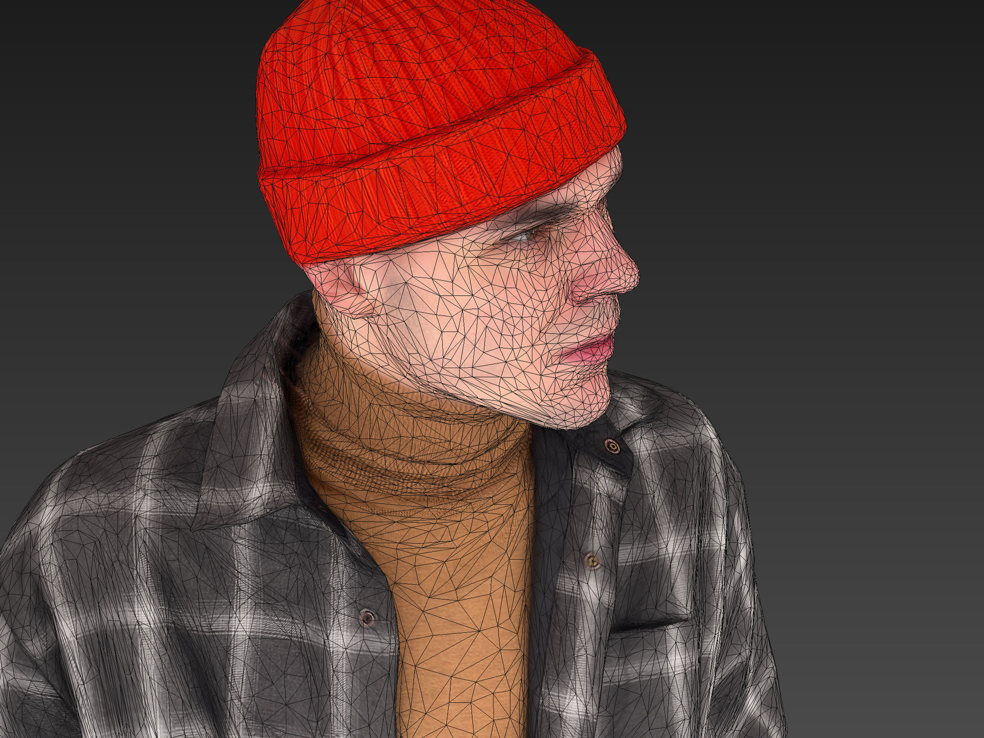 Guy in the Plaid Shirt Walking 3D model_6