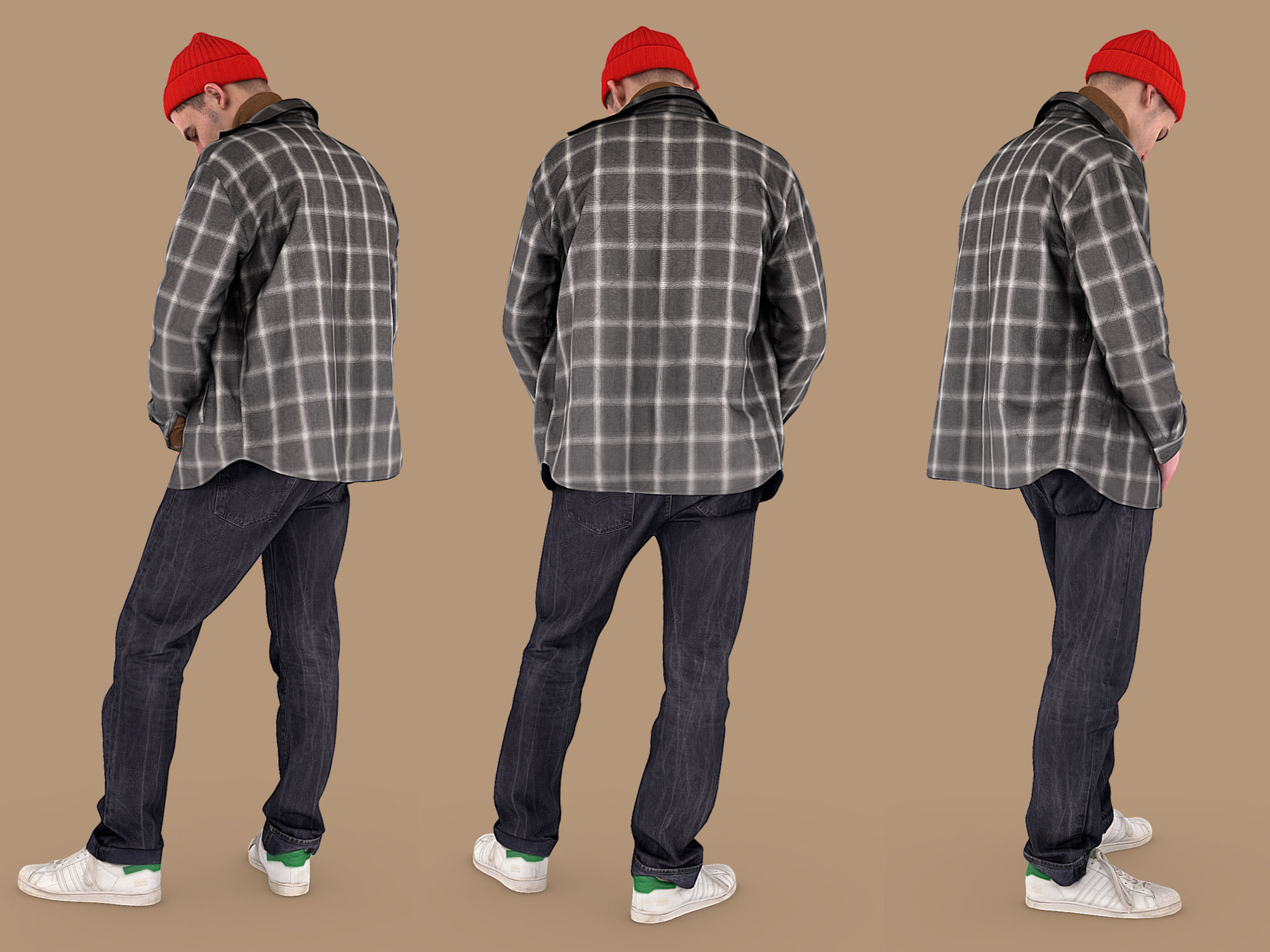Guy in the Plaid Shirt 3D model_4