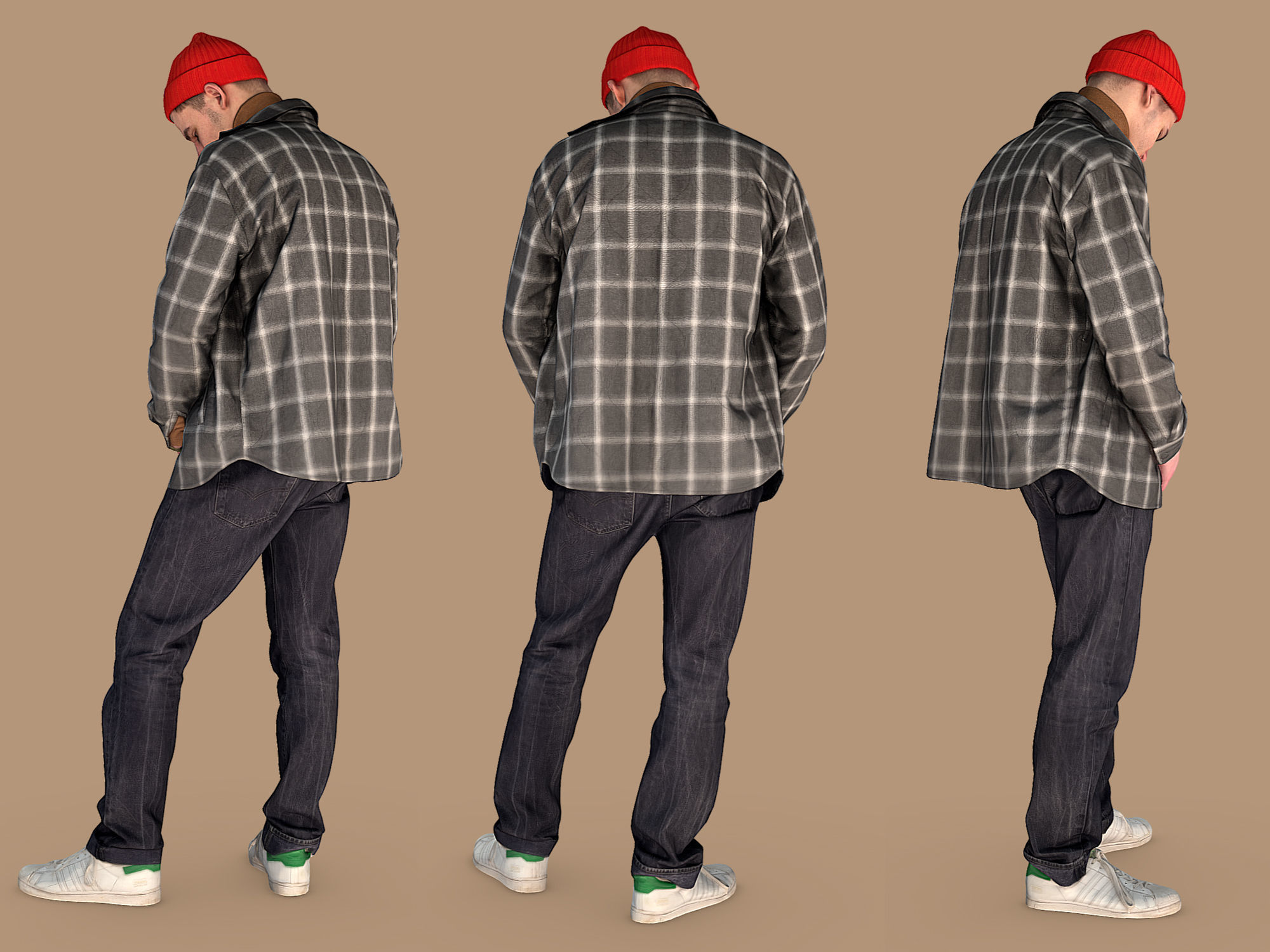 Guy in the Plaid Shirt 3D model_3