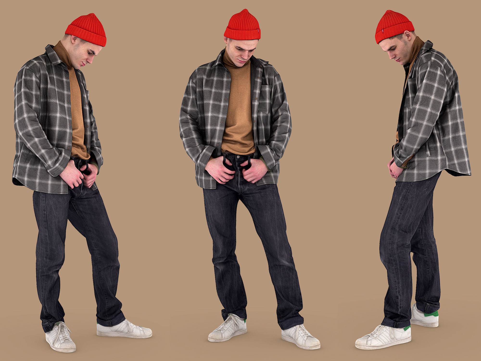 Guy in the Plaid Shirt 3D model_1