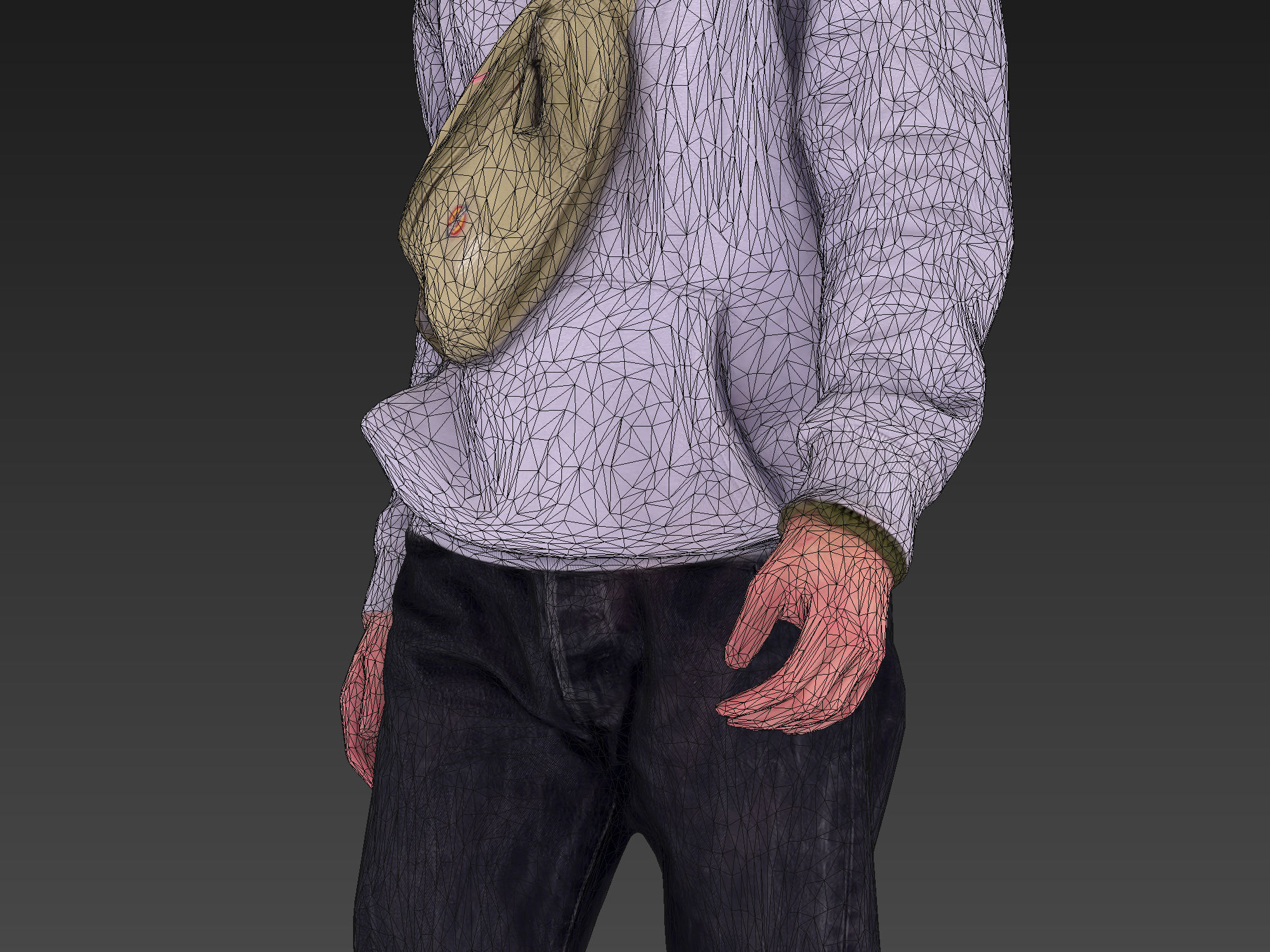 Guy in Lilac Hoodie Is Walking 3D model_7
