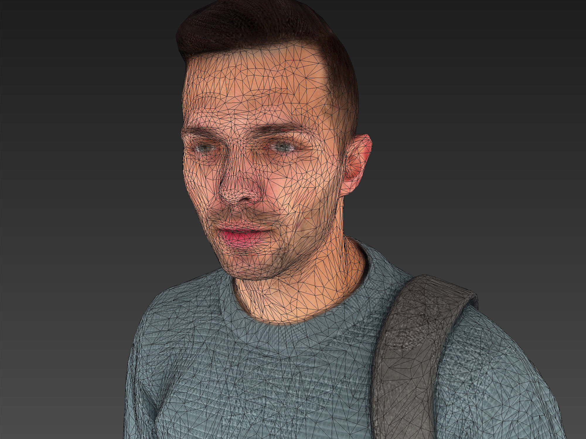 Handsome Guy in a Blue Sweater 3D model_6