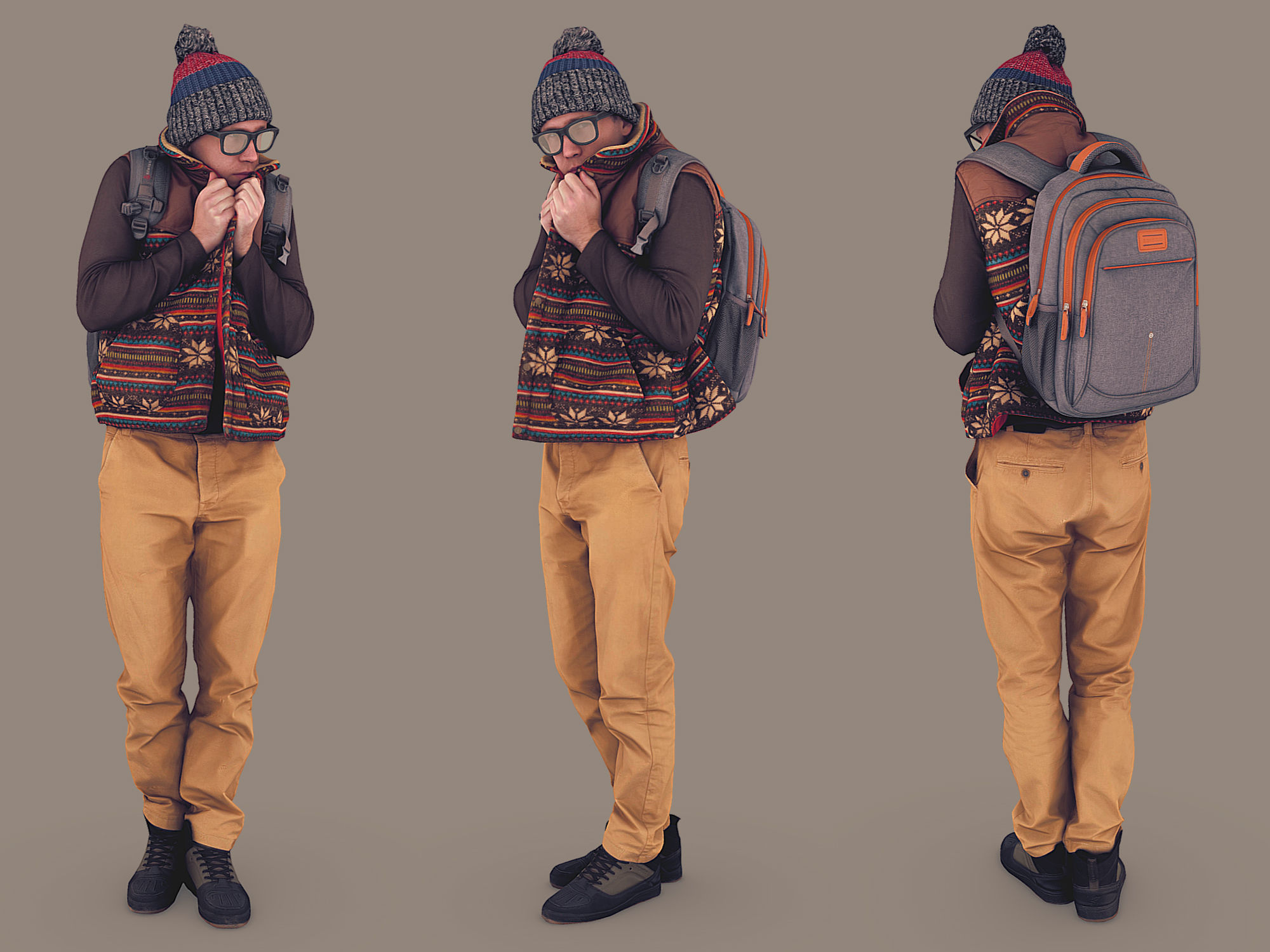 Frozen Guy in a Vest 3D model_1