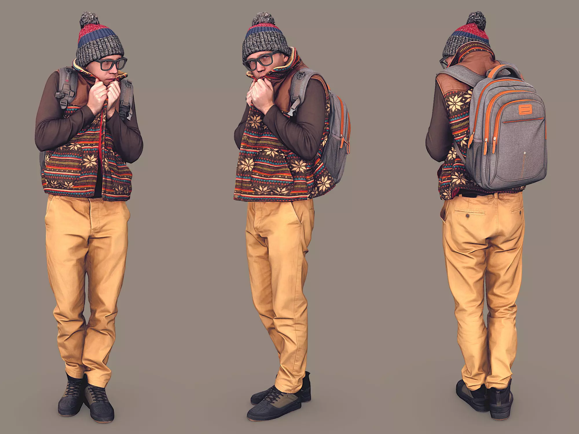 Frozen Guy in a Vest 3D model_0