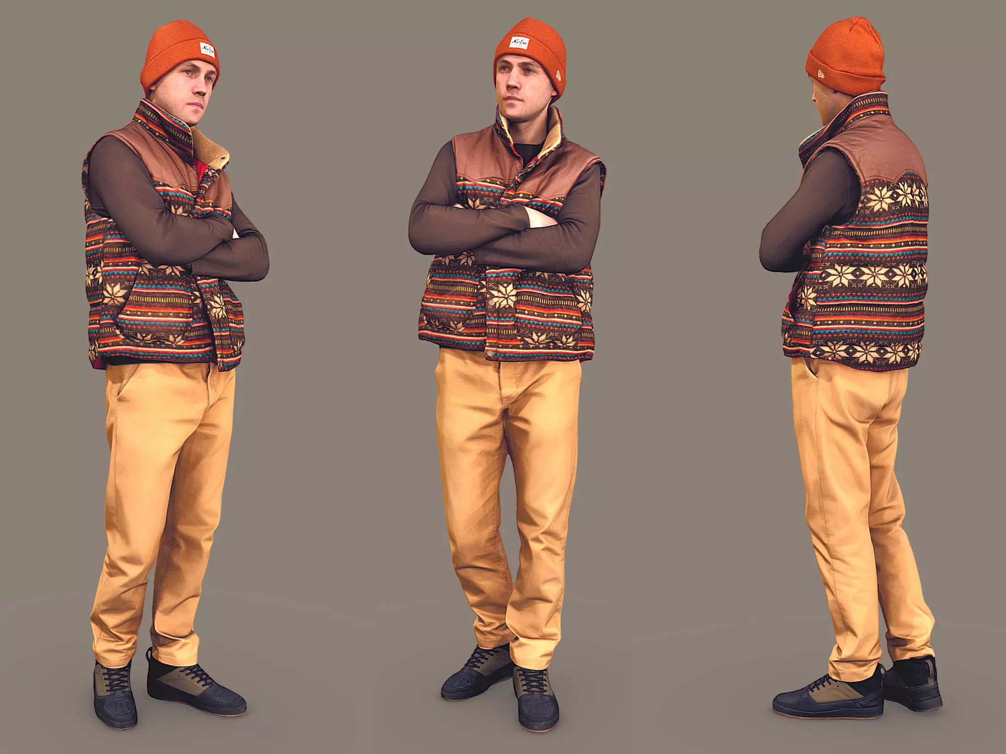 Guy in a Vest with Crossed Arms 3D model