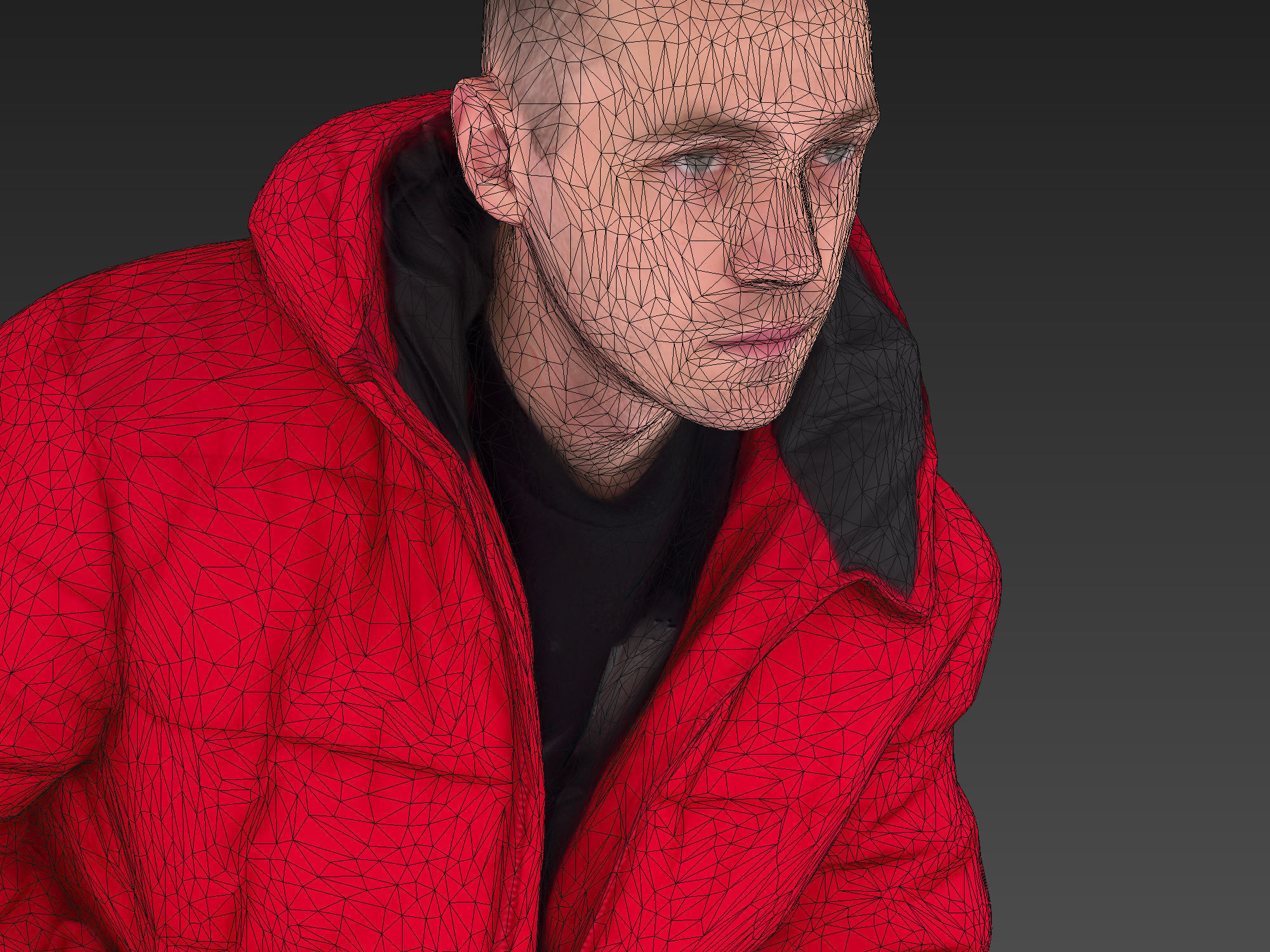 Handsome Guy in Jeans with Torn Knees Sitting 3D model_9