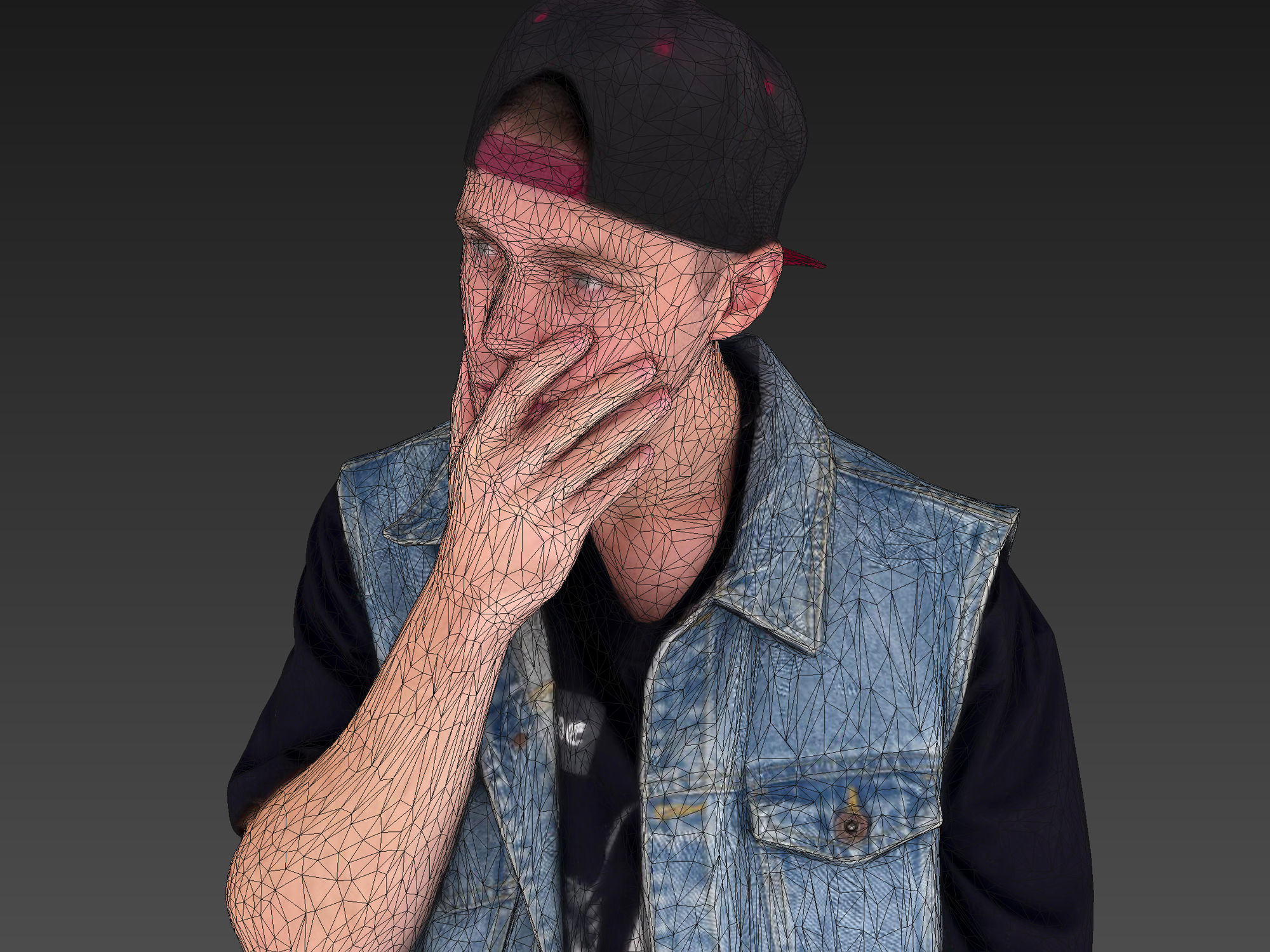 Young Rapper in Red Pants 3D model_6