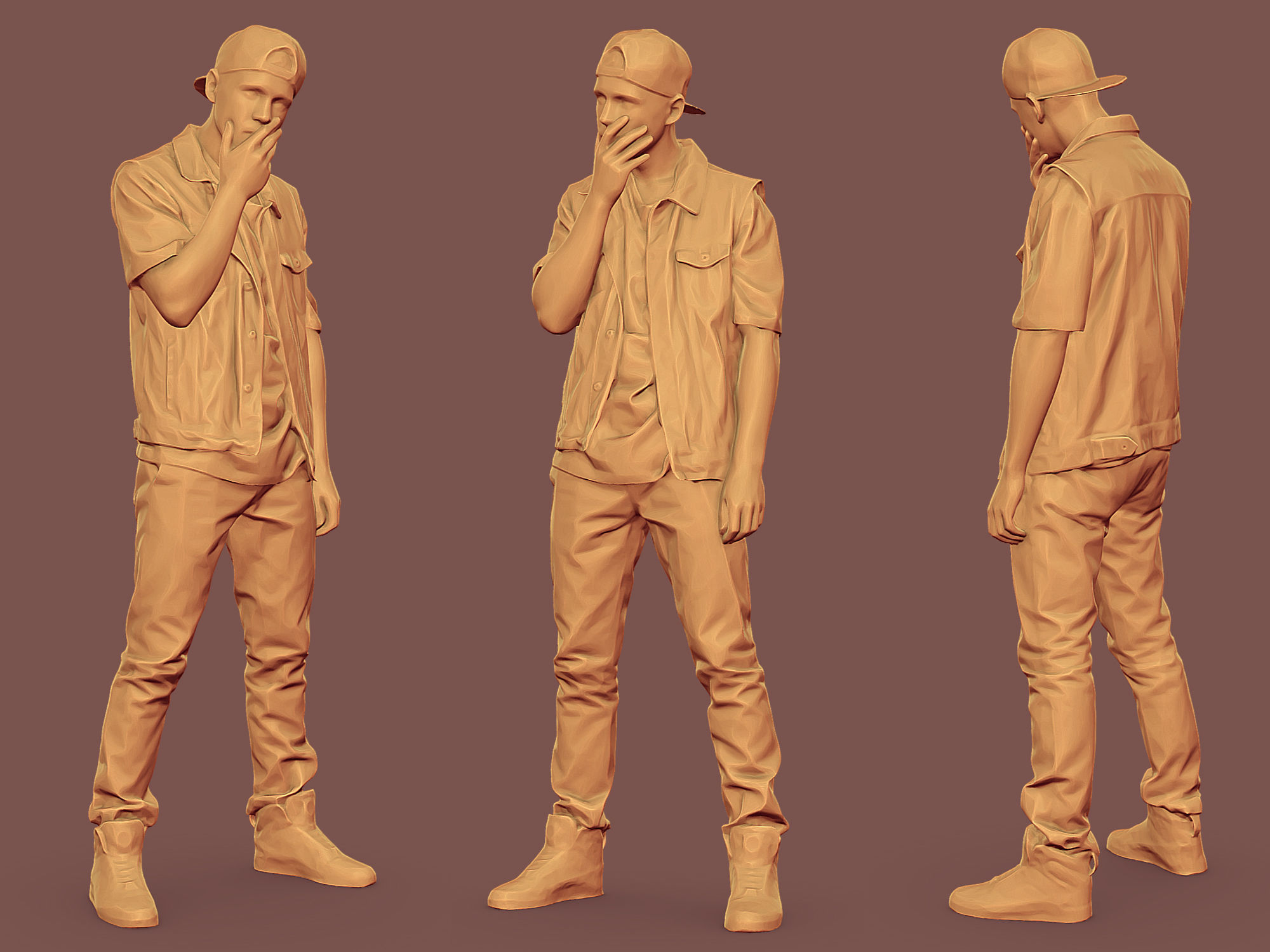 Young Rapper in Red Pants 3D model_2
