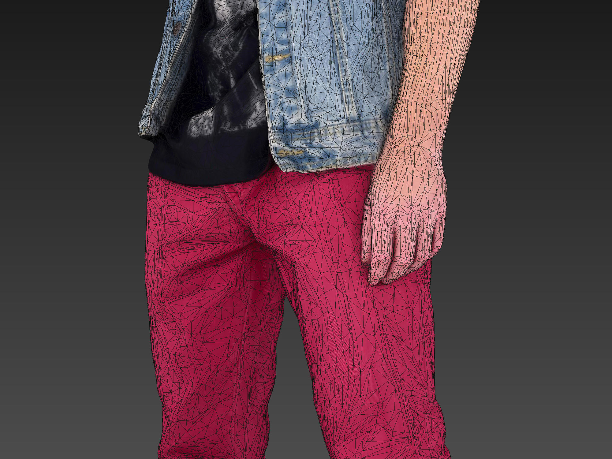 Young Rapper in Red Pants 3D model_7