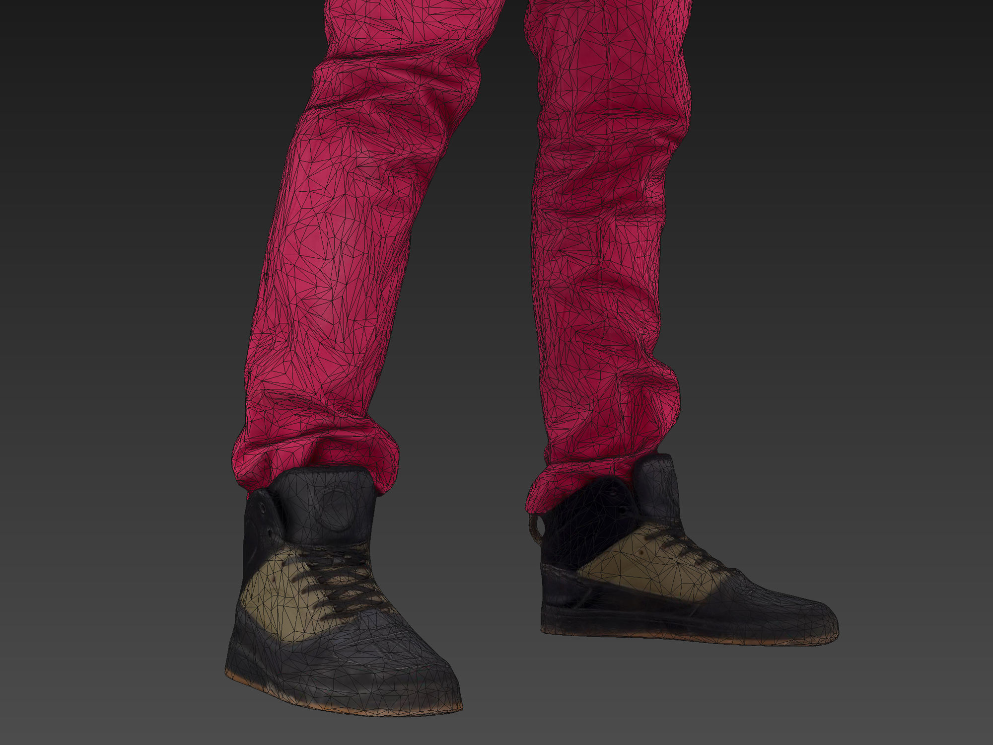 Young Rapper in Red Pants 3D model_8