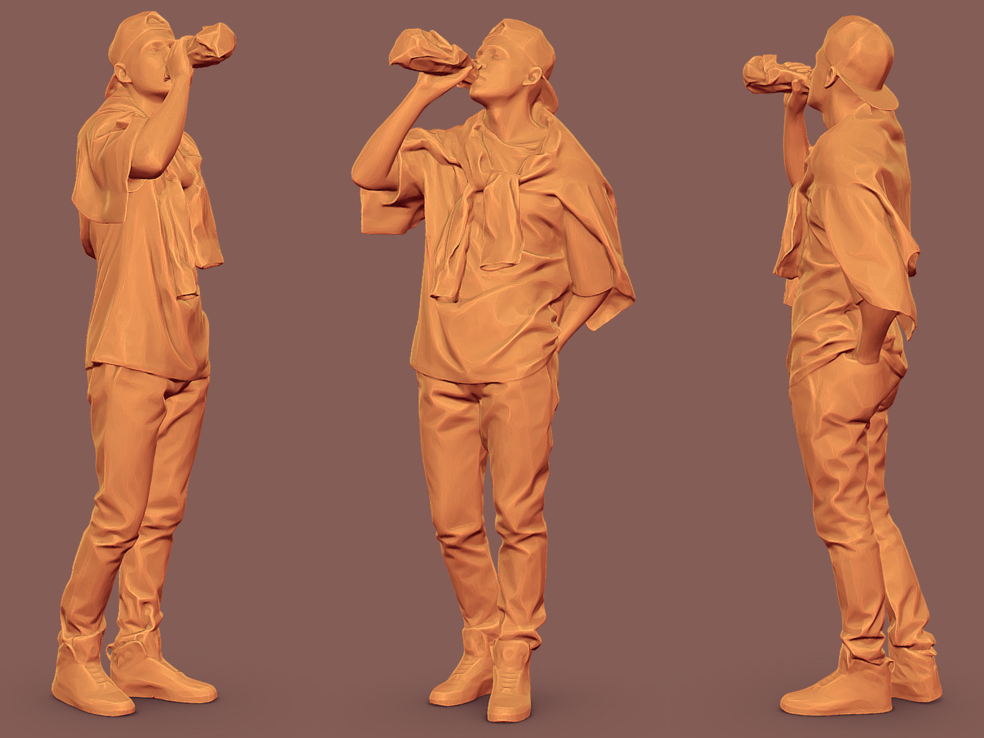 Young Rapper with Booze 3D model_2