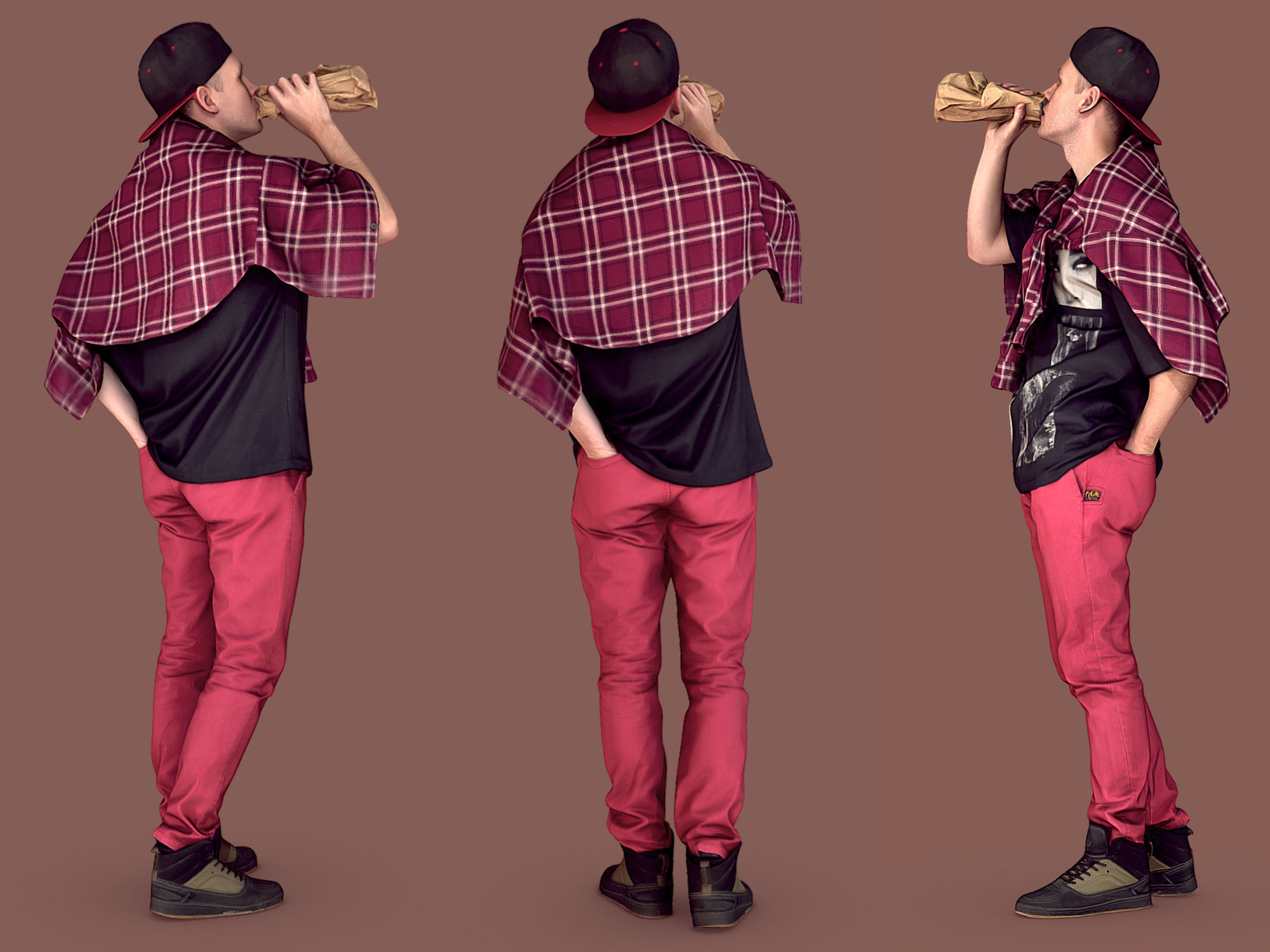 Young Rapper with Booze 3D model_3