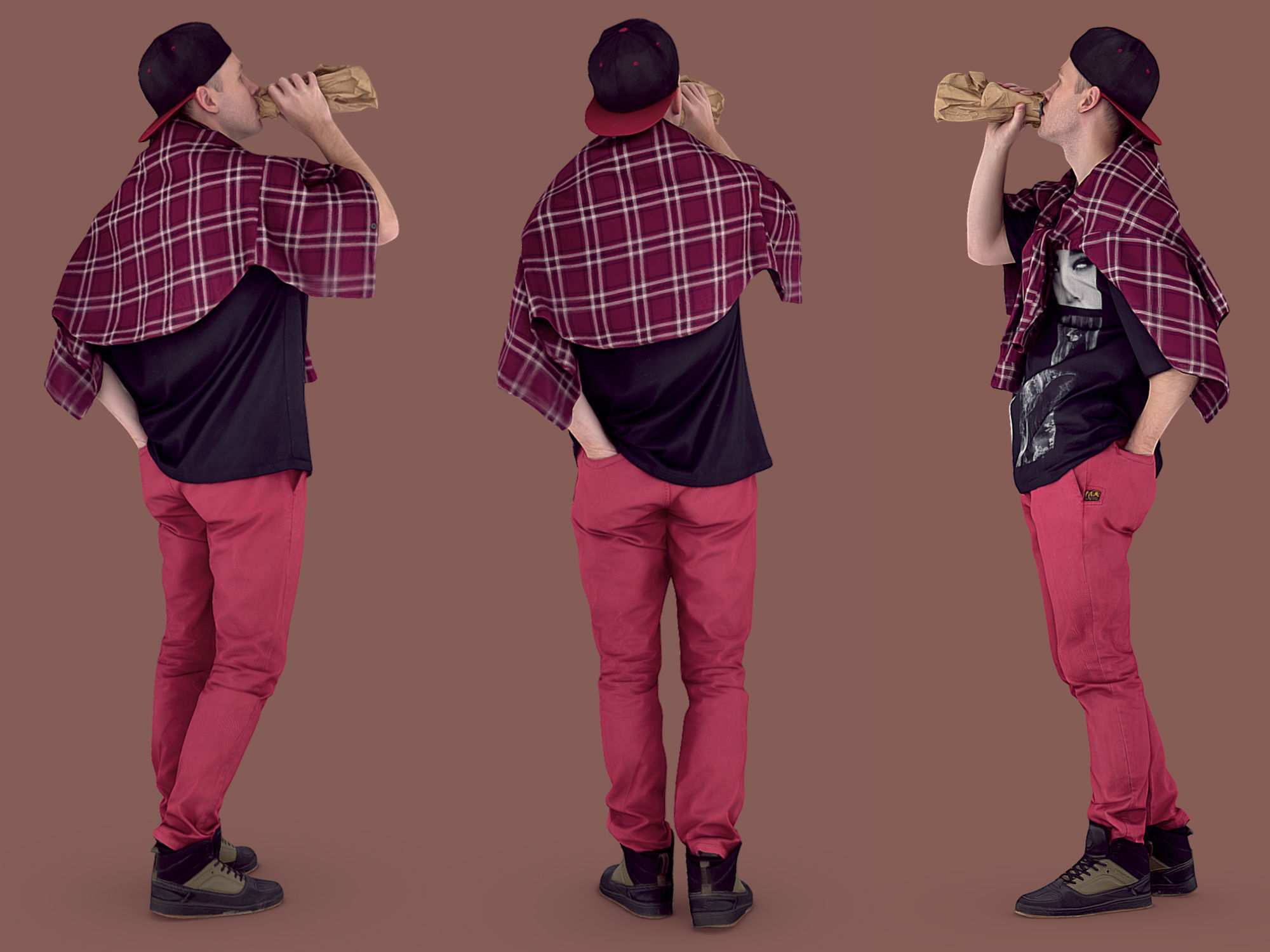 Young Rapper with Booze 3D model_4