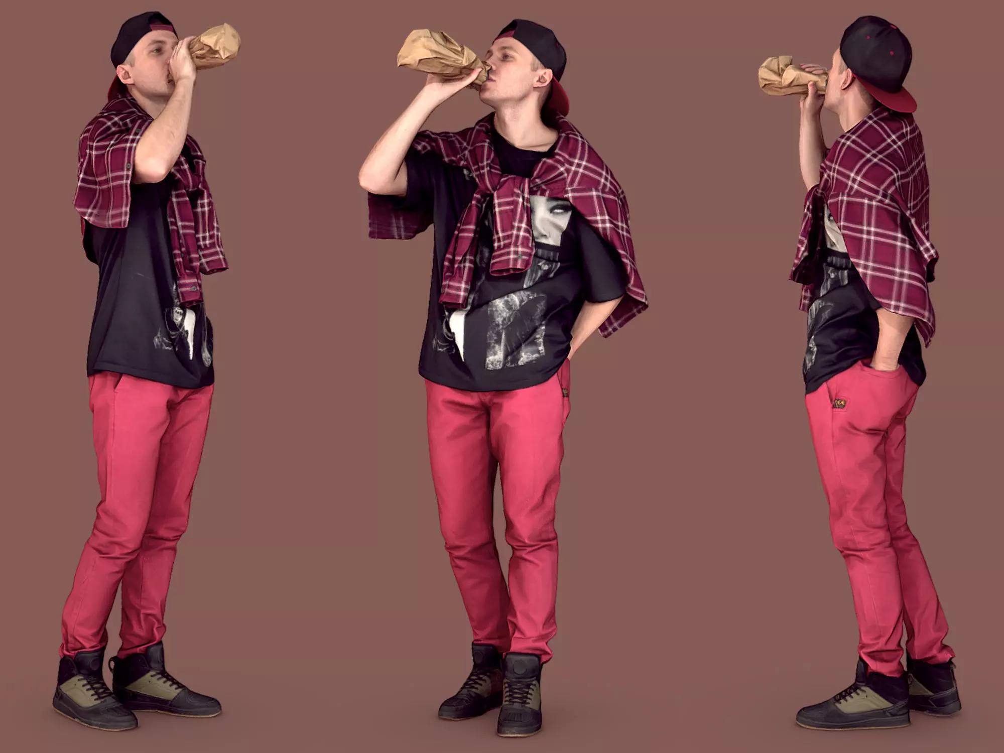 Young Rapper with Booze 3D model_0