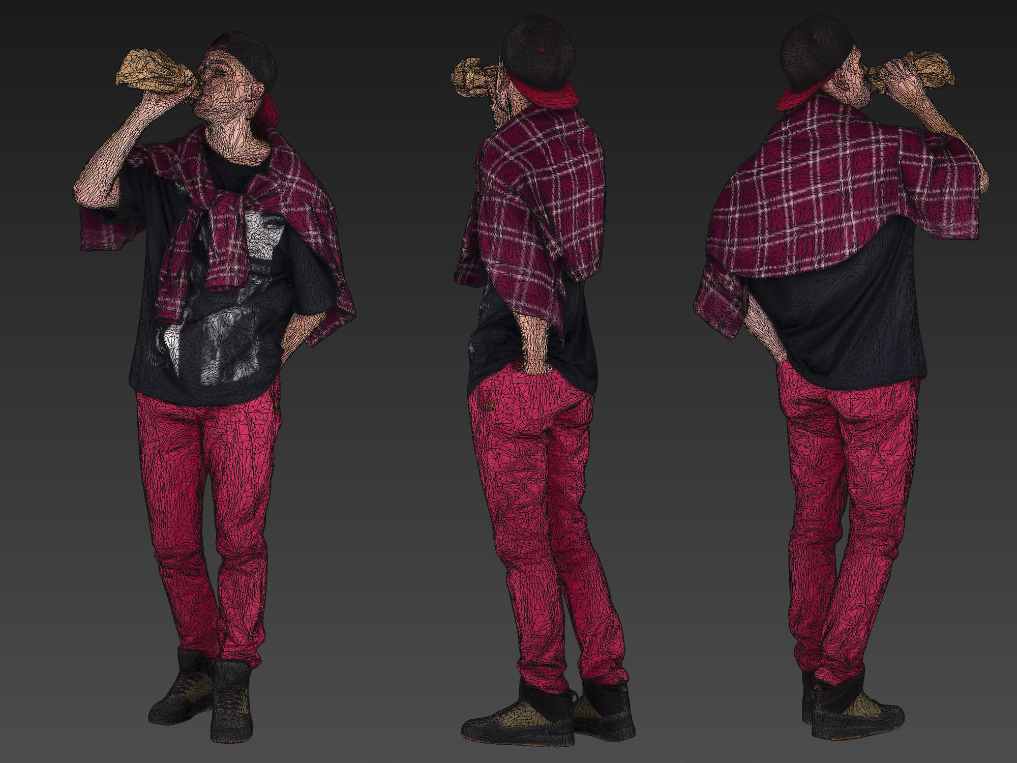 Young Rapper with Booze 3D model_9