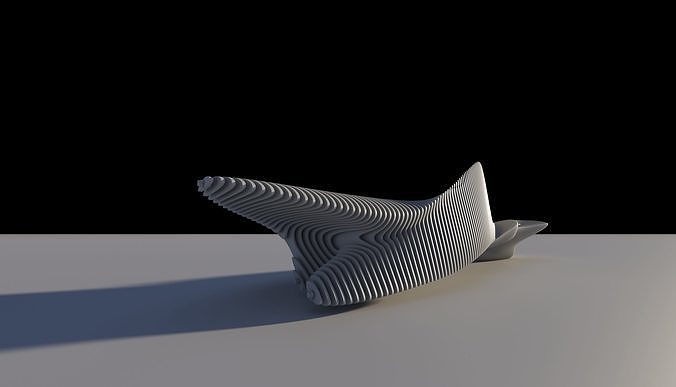 Wooden Bench 3D model 6