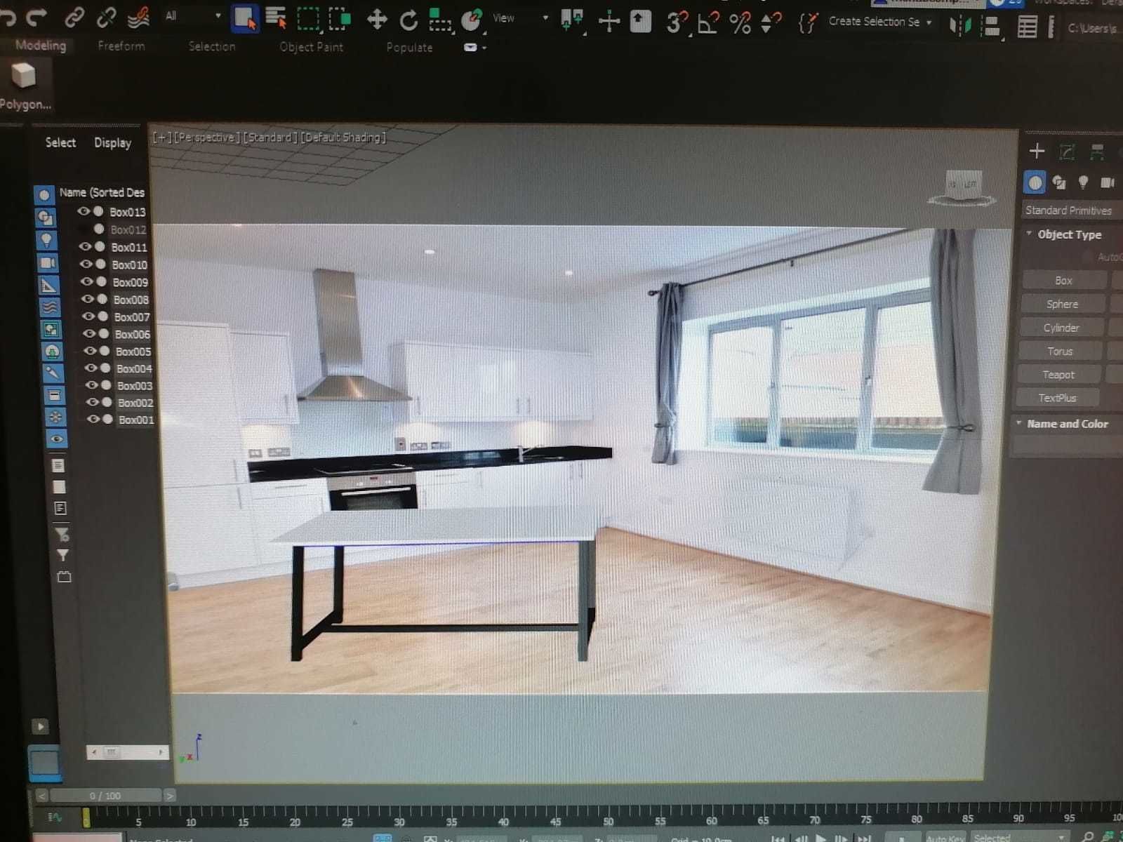 table 3d modelling  Low-poly 3D model_6