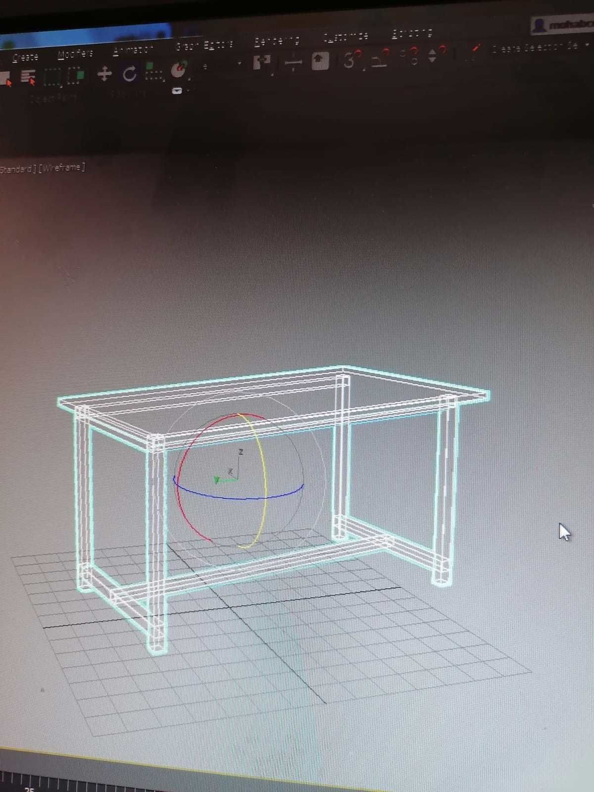 table 3d modelling  Low-poly 3D model_9
