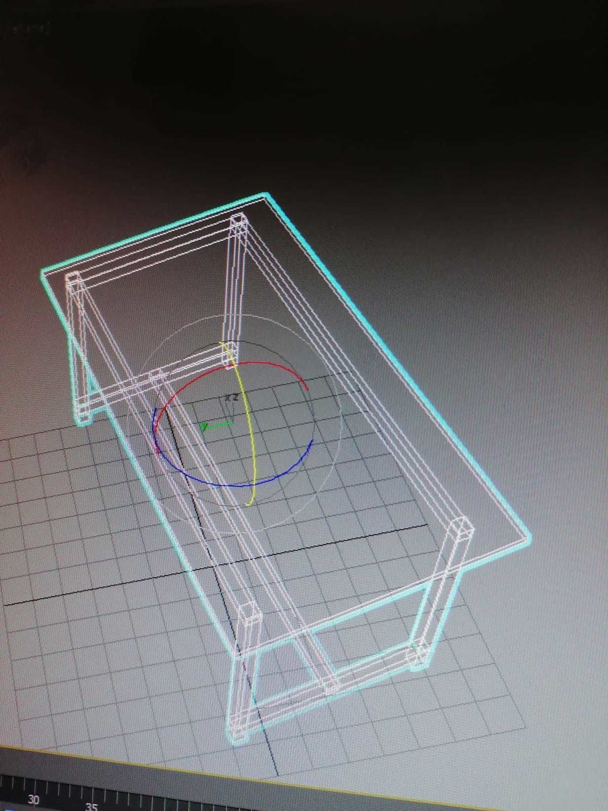 table 3d modelling  Low-poly 3D model_11